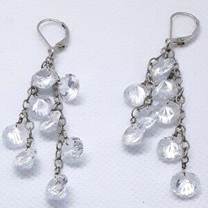 Designer Nina Nguyen sterling clear dangle earrings from her Sai-Gon Collection